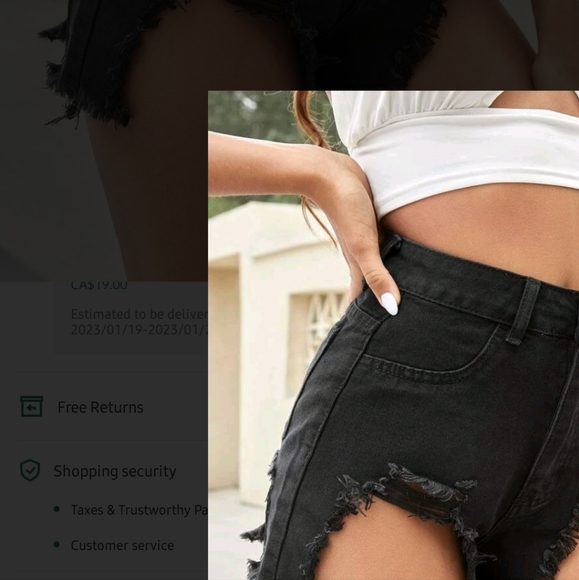 Large Fringe Cutt off Shorts High Waist Jean Shorts - Picture 5 of 6